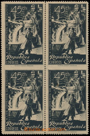 157339 - 1938 Mi.730, Worker from Sagunto 45C, block of four, omitted