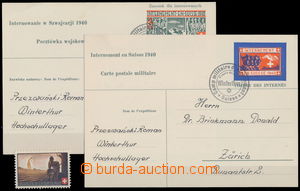 157347 - 1940 2 pre-printed correspondence cards sent from internment