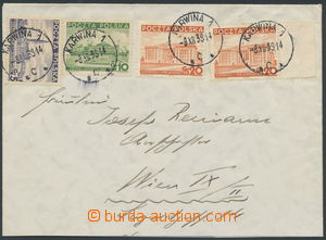 157351 - 1938 KARWINA  dopis zaslaný do Vídně, vyfr. polskými zn.