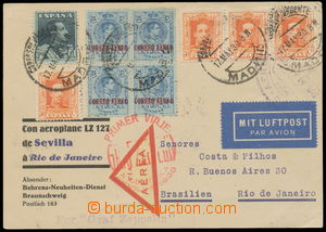 157352 - 1930 ŠPANĚLSKO  Let-lístek zaslaný do Brazílie vzduchol
