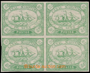 157394 - 1868 SUEZ CANAL COMPANY, SG.2, 5C green, block of four, lowe