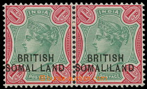 157398 - 1903 SG.21, 21c, Královna Viktorie 1 Rupie, zelená/červen