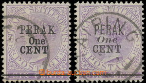 157413 - 1891 SG.44, 46, Královna Viktorie 6P fialová, 2ks s přeti