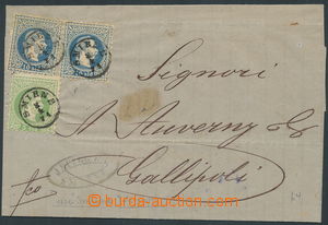 157425 - 1867 LEVANTA  dopis vyfr. zn 3+10+10Sld , vše hrubý tisk, 