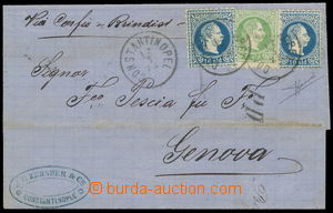 157426 - 1875 LEVANT  letter franked with 3+10+10Sld, 3Sld rough prin