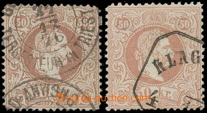 157440 - 1876 Mi.41I (2), Ferchenbauer 41a, 41b, Franz Joseph 50 Kreu