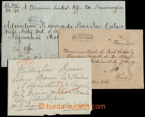 157466 - 1819-1842 HUNGARY - 3 letters with cancels TYRNAU oval red, 