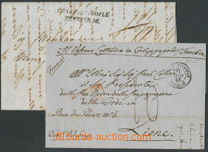 157478 - 1848-1855 2 letters from French postal office, ordinary and 