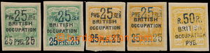 157509 - 1920 BATUM, SG.42, 42a, 43, 43a, 44, 25R green and orange in