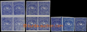 157543 - 1869-1870 MI.1, ½ Real modrá, 11ks, mj. dva 4-bloky,  