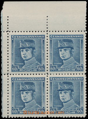 157584 - 1939 Alb.1, Štefánik 60h modrá, levý horní rohový 4-bl