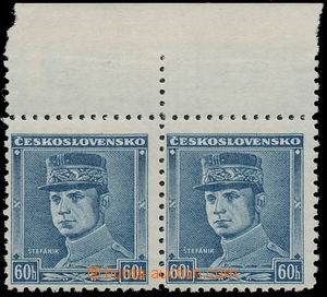 157586 - 1939 Alb.1, Štefánik 60h blue, horizontal pair with upper 