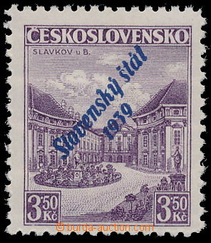 157590 - 1939 Alb.19b, hodnota 3,50Kč s modrým přetiskem, zk. Novo