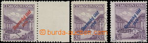 157597 - 1939 Alb.19a, 19b, Slavkov 3,50Kč červený přetisk, krajo