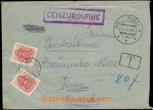 157705 - 1942 dopis PP zaslaný do Maďarskem obsazených Košic, DR 