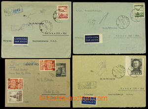 157710 - 1946-1947 comp. of 4 pcs of entires, 3x Reg and airmail lett