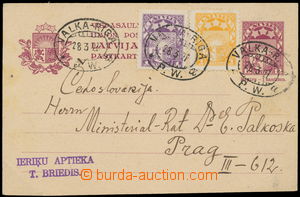 157713 - 1927 Mi.P2, correspondence card Coat of arms 12S to Czechosl