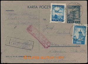 157746 - 1945-47 PC to Czechoslovakia registered and as air mail, Mi.