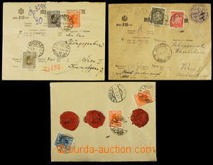 157753 - 1928-31 3 money letters on printed envelopes, franked with p