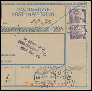 157763 - 1919 BEREHOVE  larger part of dispatch-note as parallel, fra
