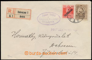 157766 - 1919 DEBRECZEN  R-dopis v místě vyfr. smíšenou frankatur