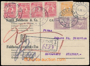 157770 - 1926 INFLATION  commercial PC sent Reg to Czechoslovakia, fr