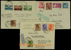 157772 - 1938-39 3 letters addressed abroad, 1x registered and + air 