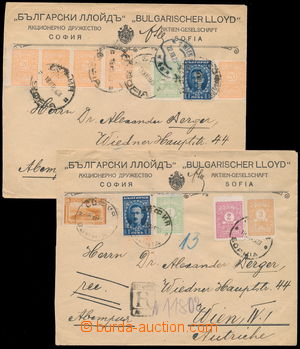 157777 - 1923 2 commercial letters addressed to Austria, 1x Reg, mult