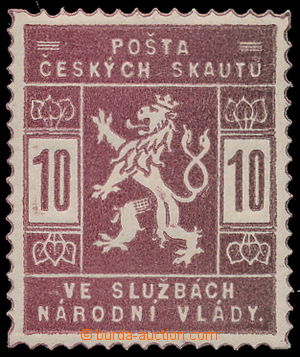 157786 - 1918 ZT hodnoty 10h, Pof.SK1, v červenohnědé barvě, lehk