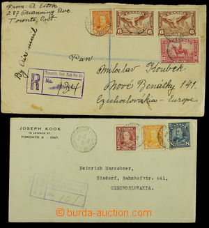 157800 - 1936-37 comp. 2 R-letters addressed to Czechoslovakia, 1x Re
