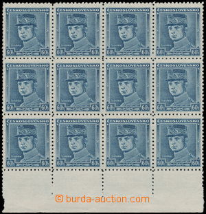 157827 - 1939 Alb.1, Blue Štefánik, the bottom blk-of-12, c.v.. 10.