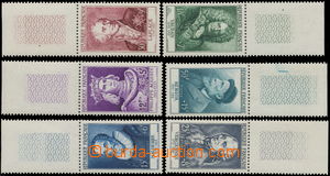 157852 - 1955 Mi.1053-1058, Famous French 12Fr-50Fr, luxury set with 