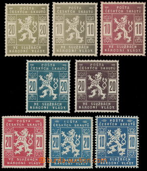 157866 - 1918 PLATE PROOF Pof.SK1, 2, comp. of 5 PLATE PROOF; two gre