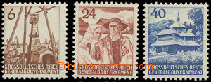 157962 - 1944 GENERALGOUVERNEMENT, Mi.I-III, tzv. Nevydané 6Gr, 24Gr
