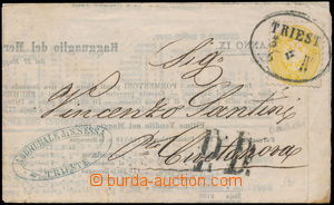 157999 - 1864 ceník za lodní přepravu z Terstu, zaslaný jako tisk