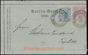 158005 - 1891 letter-card Mi.K23, uprated with 10Kr, Mi.54, CDS BRAND