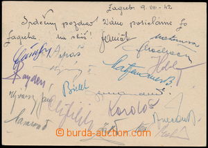158067 - 1942 FOTBAL - SLOVENSKO  dopisnice zaslaná z chorvatského 
