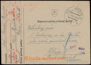 158126 - 1941 lístek slovenské polní pošty zaslaný z Ruska do Pr