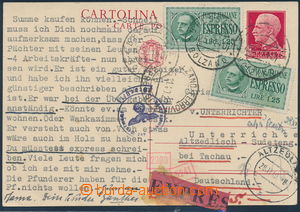 158135 - 1940 special delivery card to Protectorate, with 1,25L + 75C