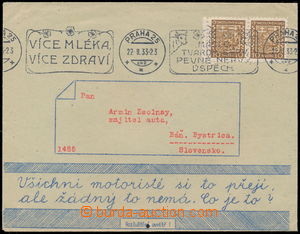 158137 - 1933 letter with 2x 10h Coat of arms, advertising machine pr