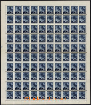 158233 - 1939 Pof.20, Leaves 5h, complete counter sheet of 100, in L 
