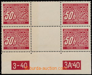 158272 - 1939 Pof.DL6, Doplatní 50h, trhaná dvojice 2-zn. meziarš
