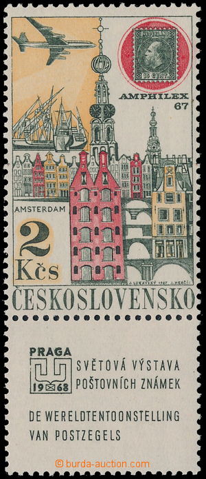 158297 - 1967 Pof.L61Kxb, PRAGA 68, známka s kupónem, papír oz; ka