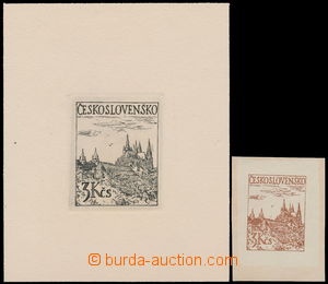 158303 - 1960? comp. 2 pcs of refused stamp designes Prague 3Kčs in/