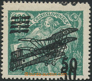 158356 -  Pof.L4Pd, II. provisional air mail stmp. 50/100h, double ov