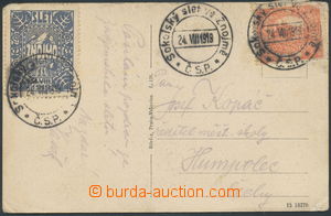 158377 - 1919 postcard Znojmo with Hradčany 15h, special postmark SO