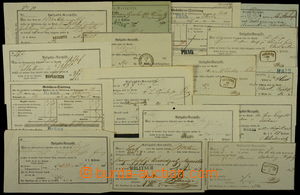 158388 - 1850-1859 comp. of 14 pieces of reply receipts, interesting 