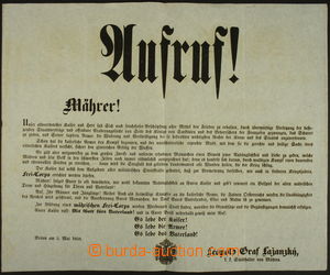 158398 - 1859 AUSTRIA-HUNGARY/ MORAVIA  printed proclamation to inhab