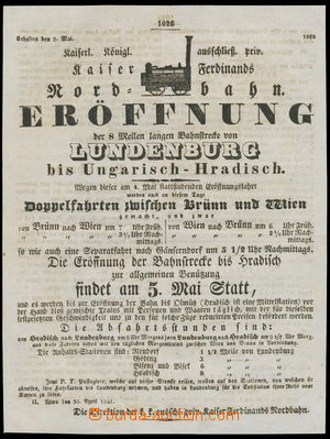 158399 - 1841 AUSTRIA/ RAILWAYS  printed order of zprovoznění new 