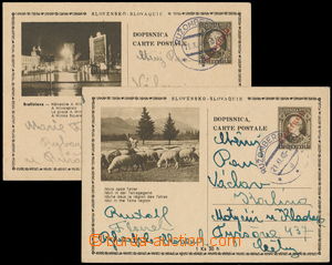 158436 - 1945 Pof.CDV81/34B, 36A, 2 pcs of Slovak pictorial post card